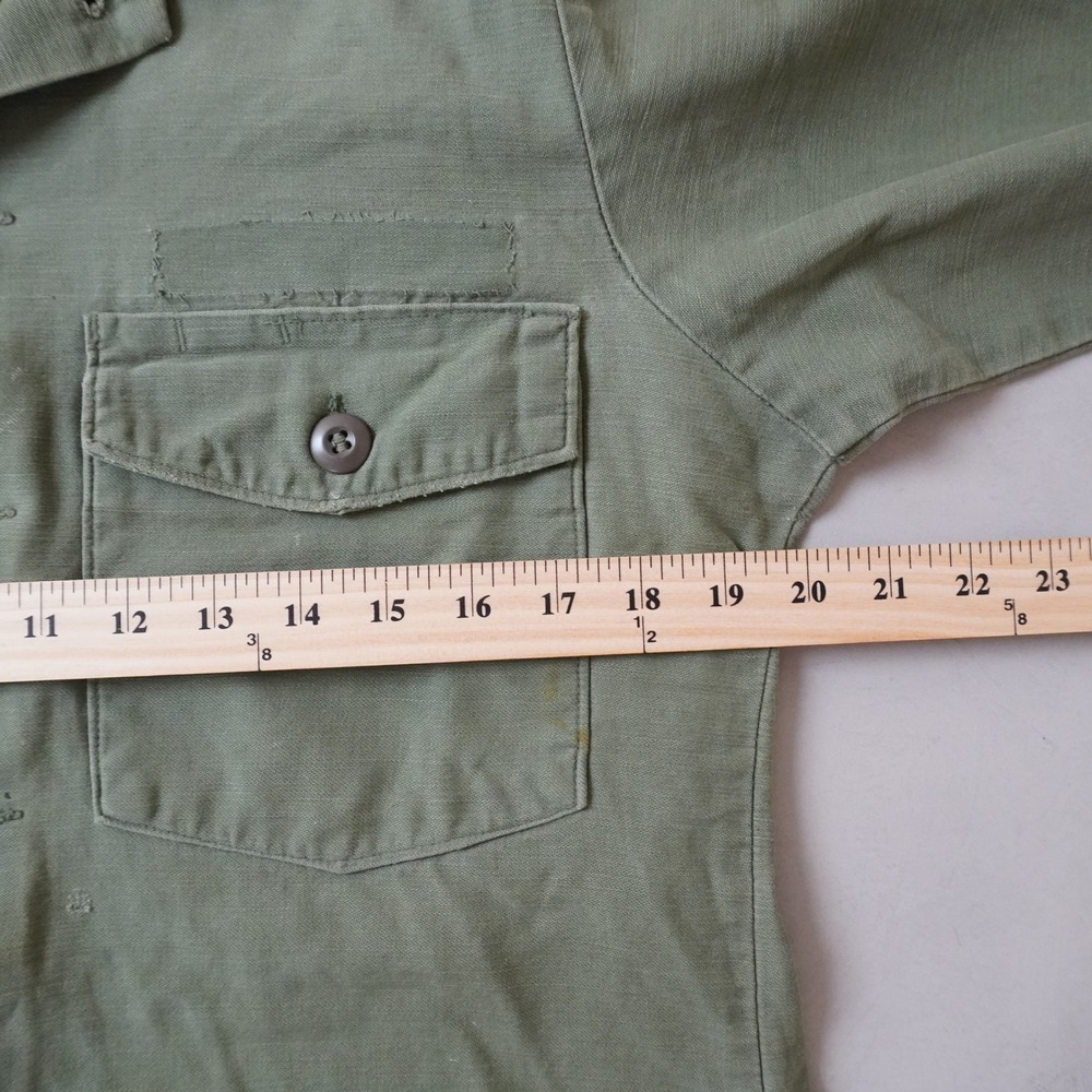 Vintage OG-107 Military Fatigue Shirt Medium Mens 60s 70s Green Army Olive Drab - Picture 7 of 7
